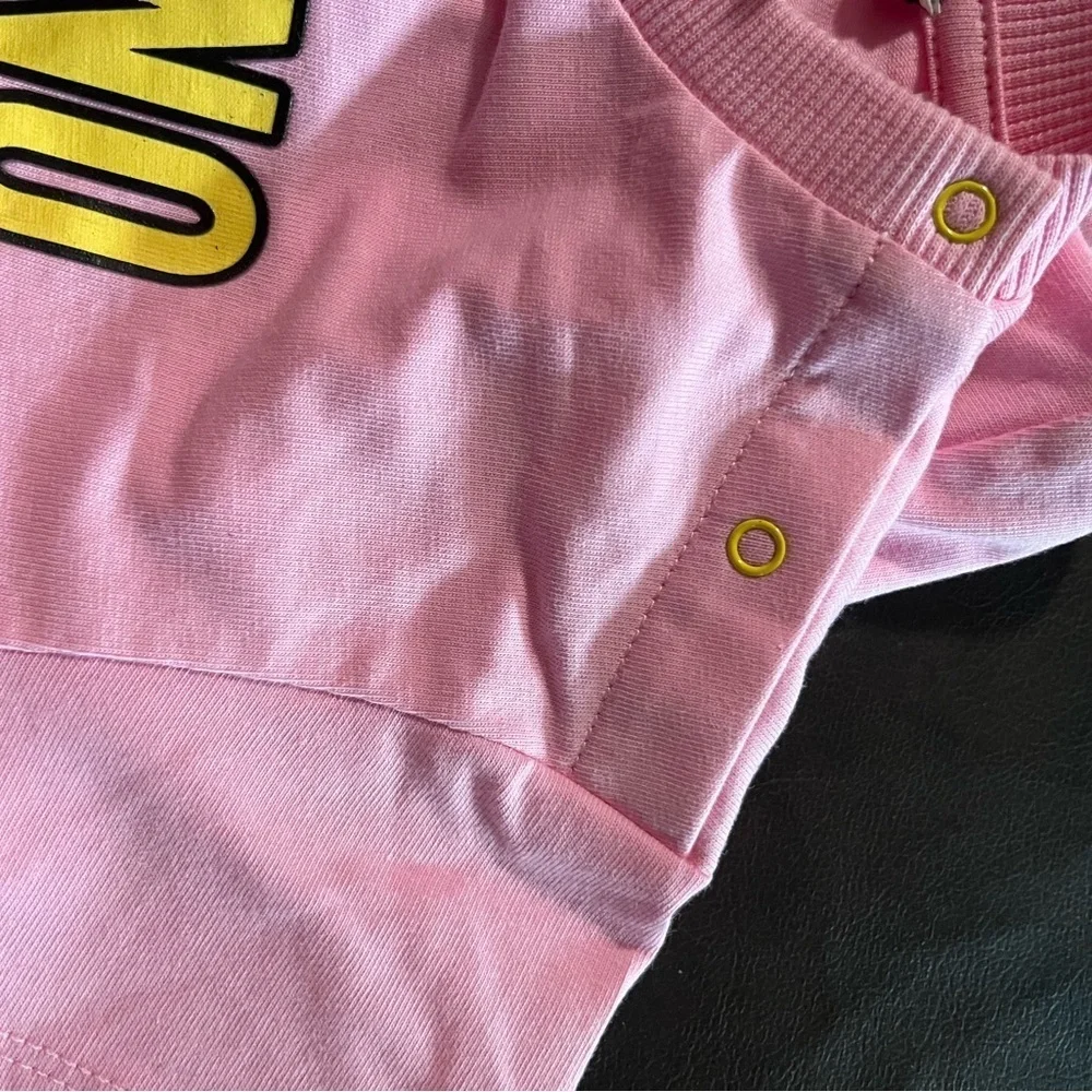 Moschino Pink Kids T-Shirt with Bear and Minion Print